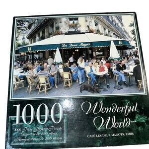 Cafe Les Deux Magots Paris Sure-Lox 1000 piece jigsaw puzzle "Wonderful World"